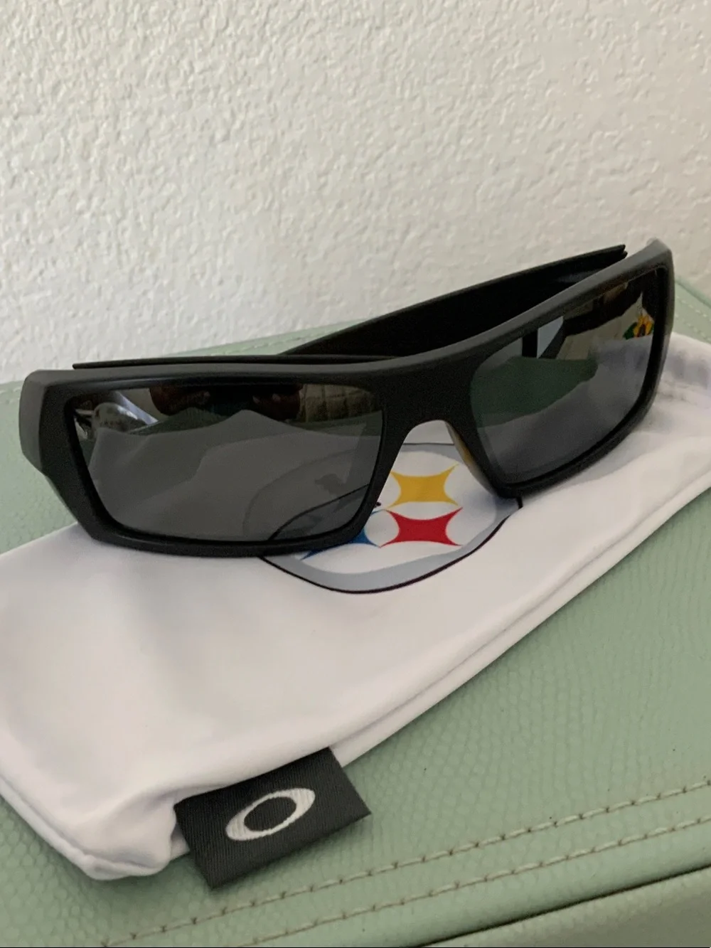 Oakley Black Sunglasses with STEELERS Yellow Temple Accents
